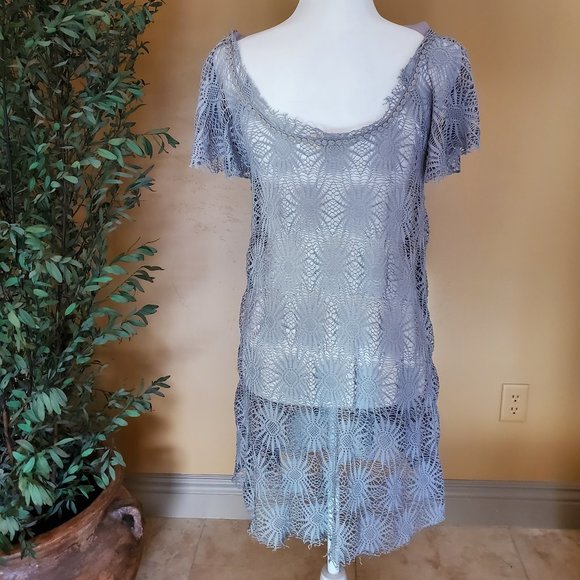 Purple Gray a'reve lace dress with bow - Picture 8 of 13